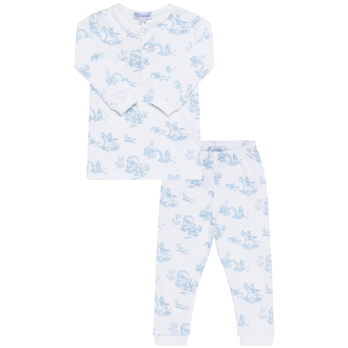 Nella Pima Pink Toile Baby Pajamas