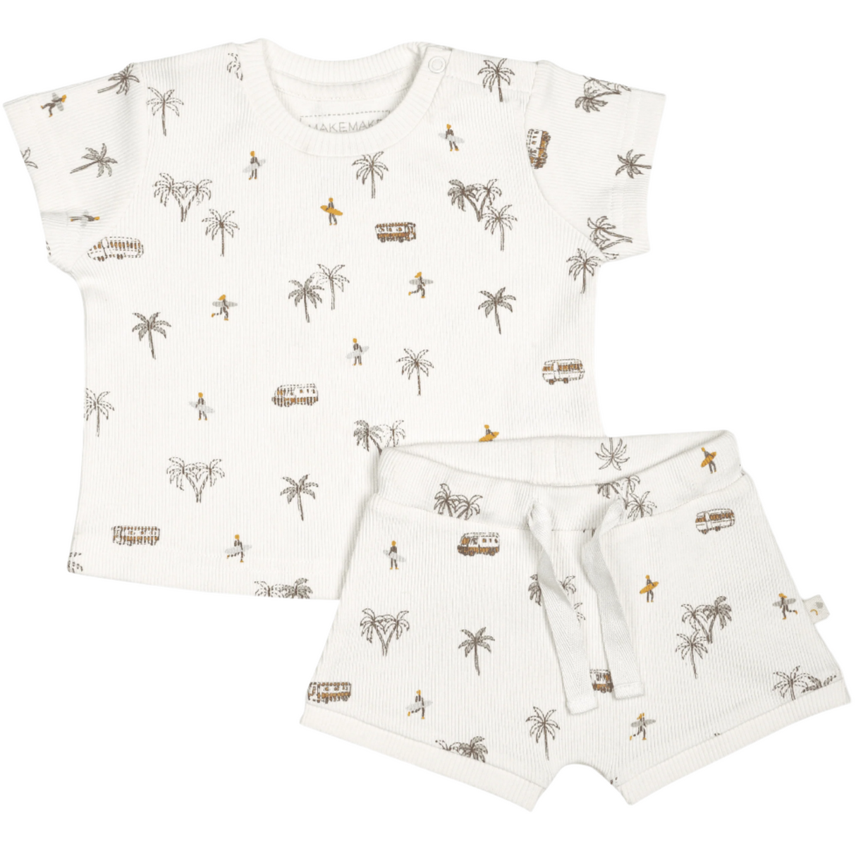 Organic Baby Toddler Tee and  Shorties Set - Malibu