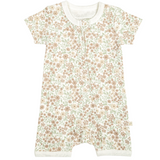 Organic Baby Short Zip Romper - Summer Floral