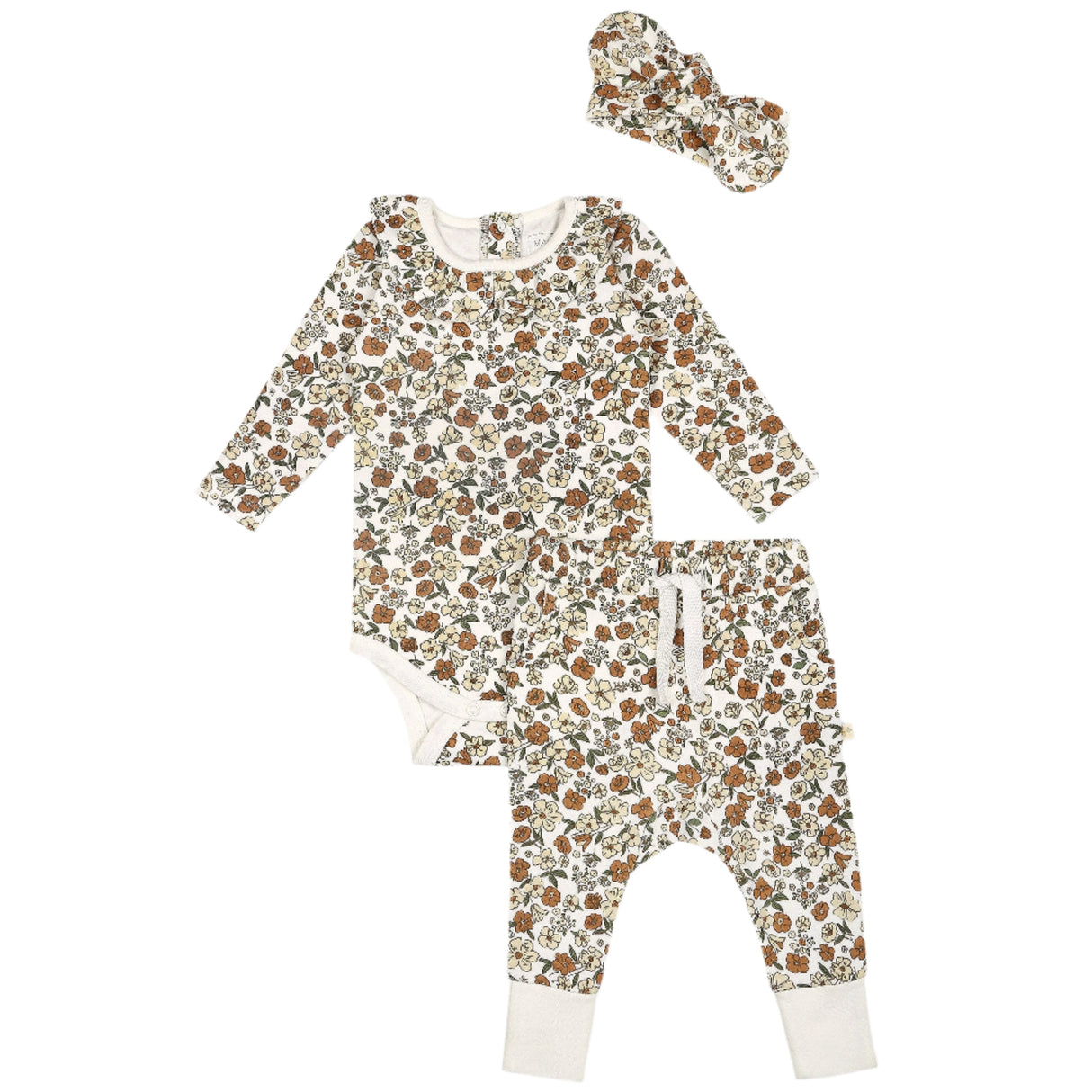 Organic Ruffle Onesie & Pants Set - Daffodil