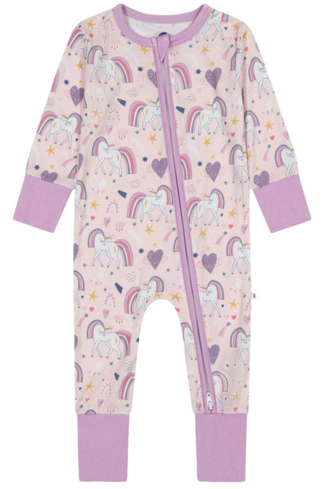 Convertible Zip Romper - Unicorn Dreams - HoneyBug 