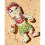 Kiboo Kids: Hula Girl with Mini Pineapple Backpack - Colorable and Washable Doll for Creative Play - HoneyBug 