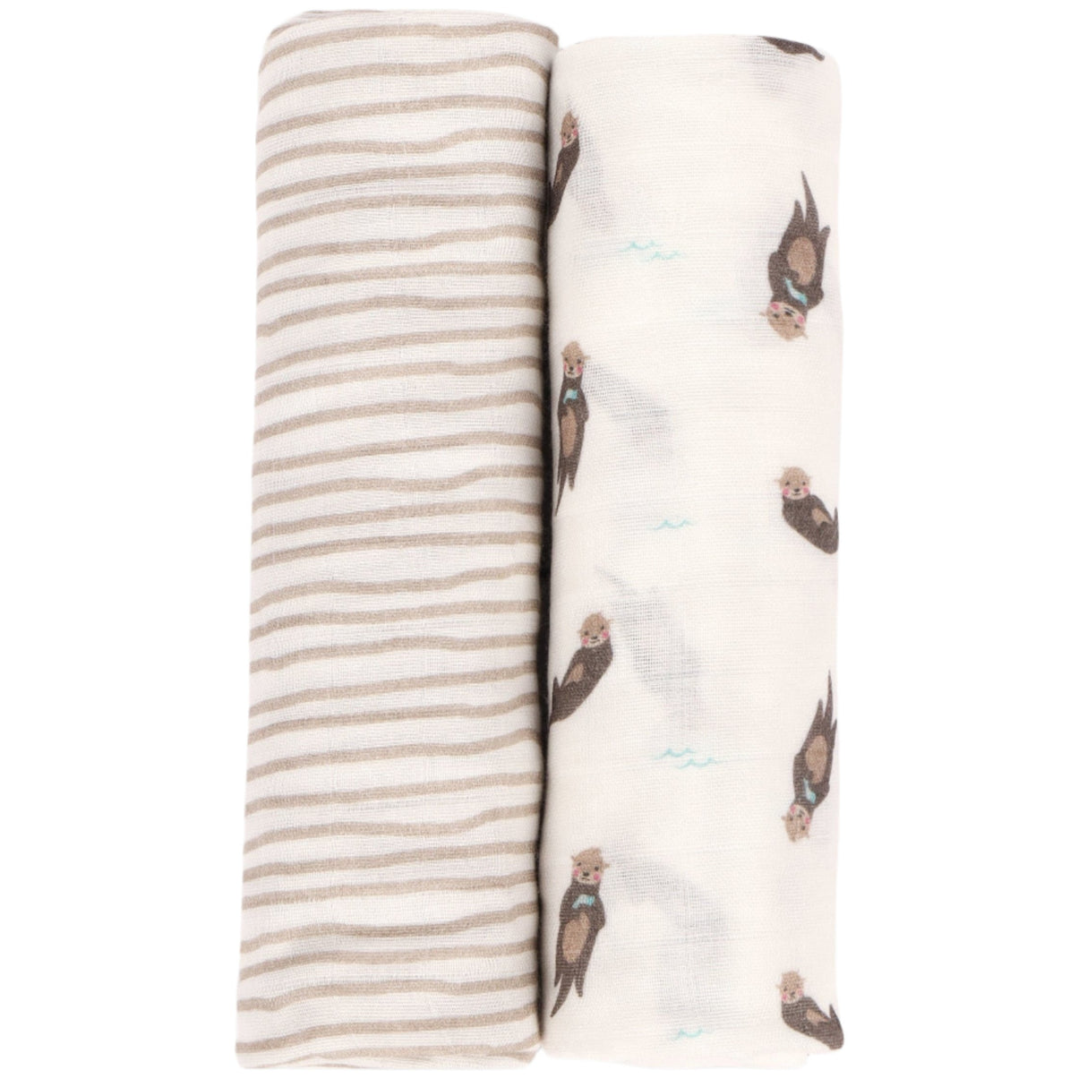 Otter & Taupe Wave Swaddle Set