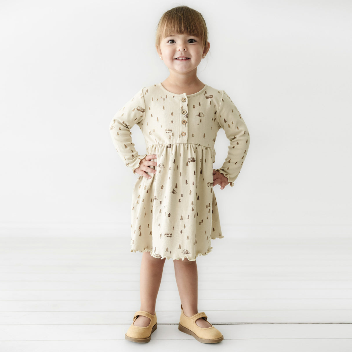 Organic Long Sleeve Twirl Dress - Camplife - HoneyBug 