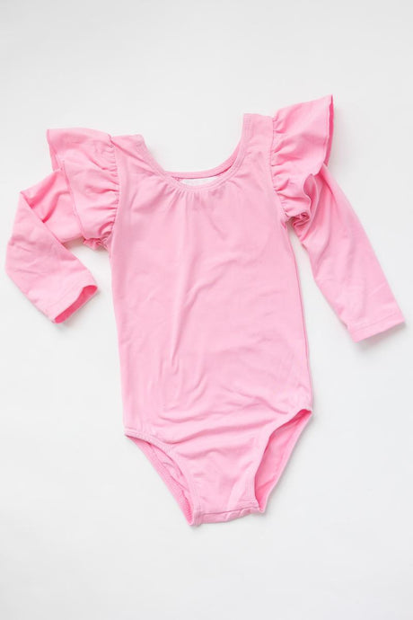 Bubblegum Pink L/S Flutter Sleeve Leotard