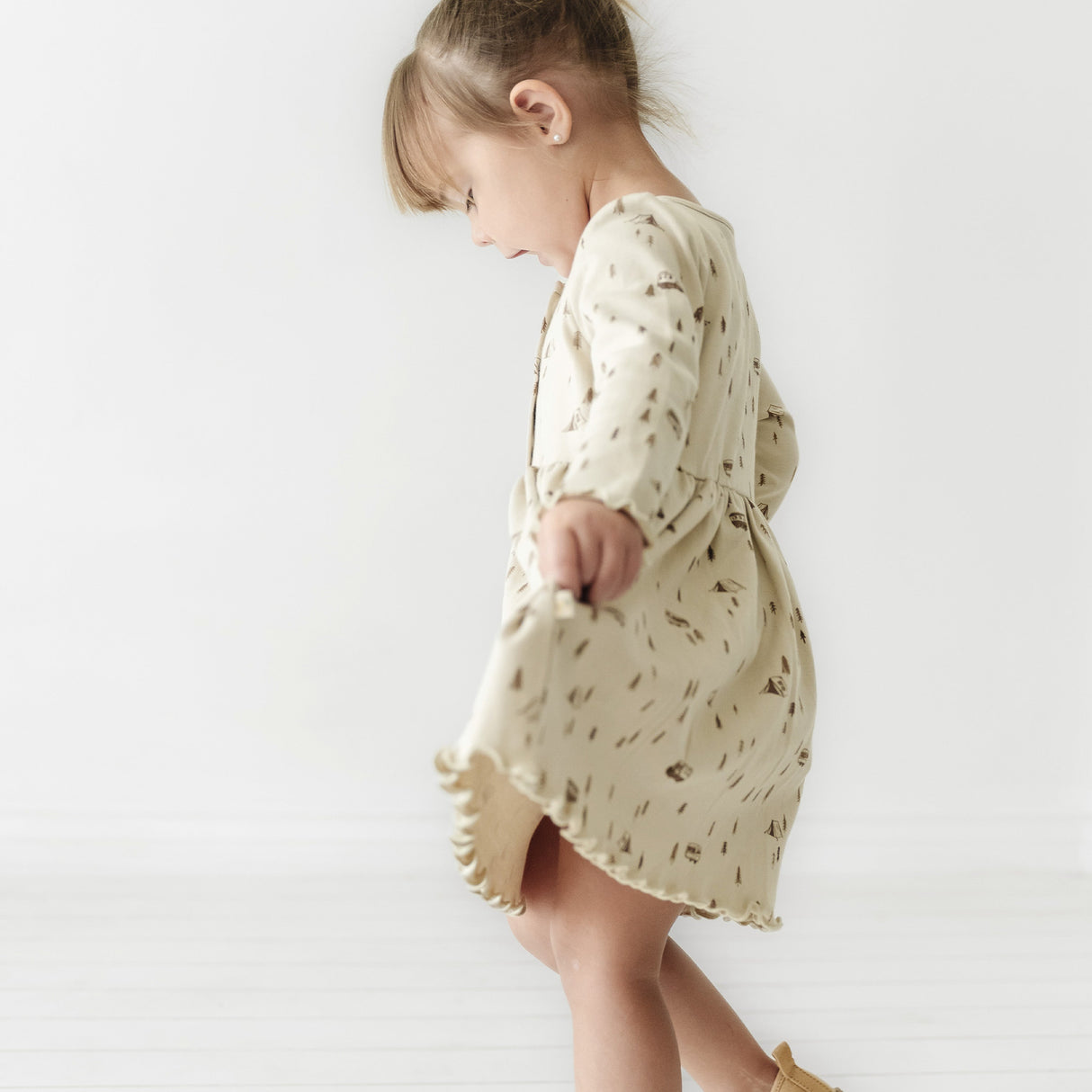 Organic Long Sleeve Twirl Dress - Camplife - HoneyBug 