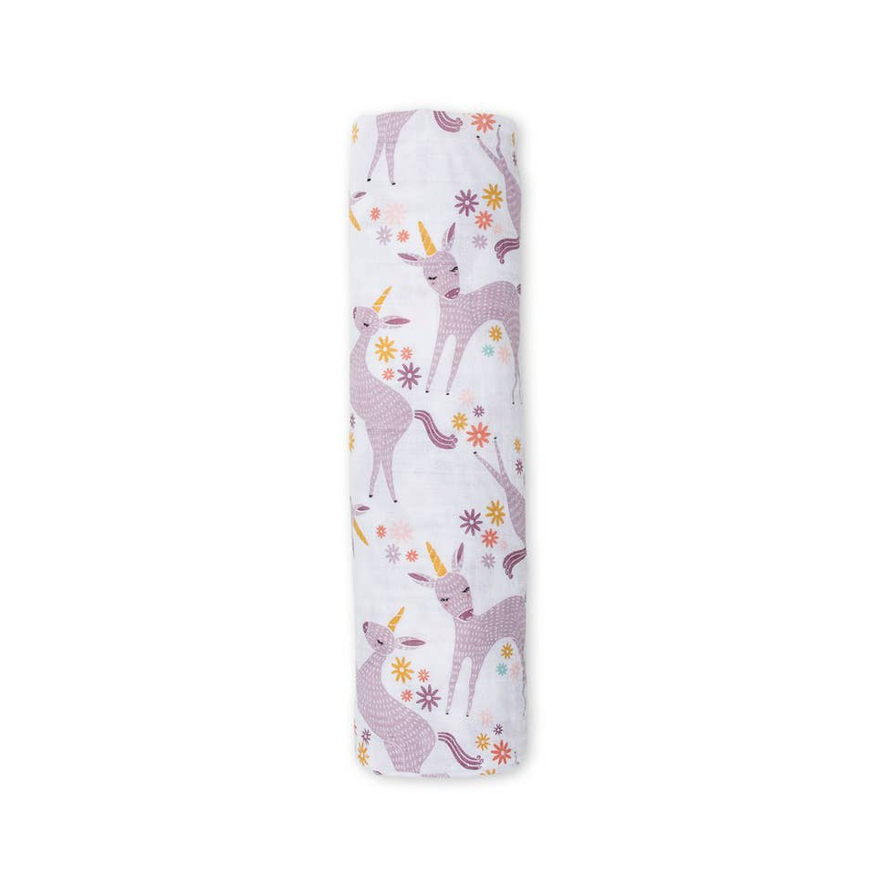 Classic Muslin Swaddle - Unicorn - HoneyBug 