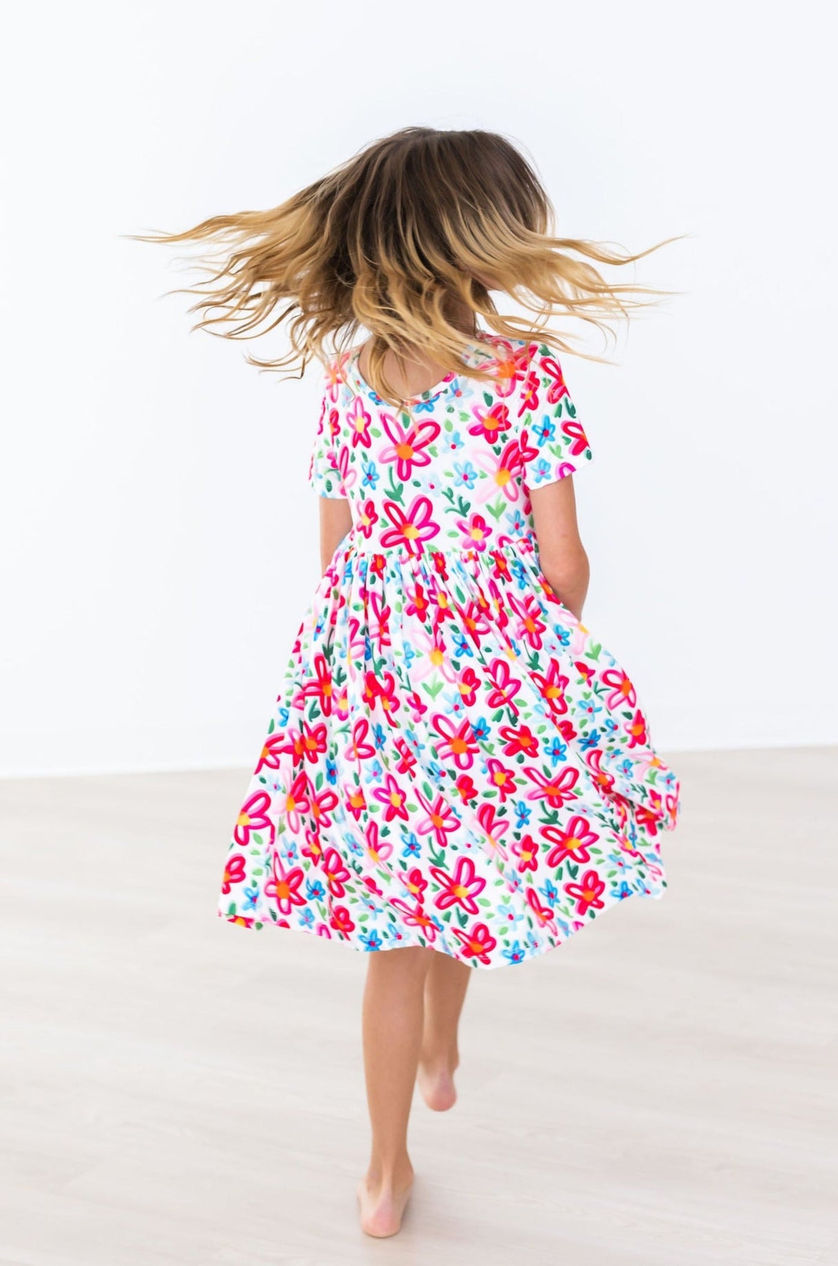 Neon Floral S/S Pocket Twirl Dress