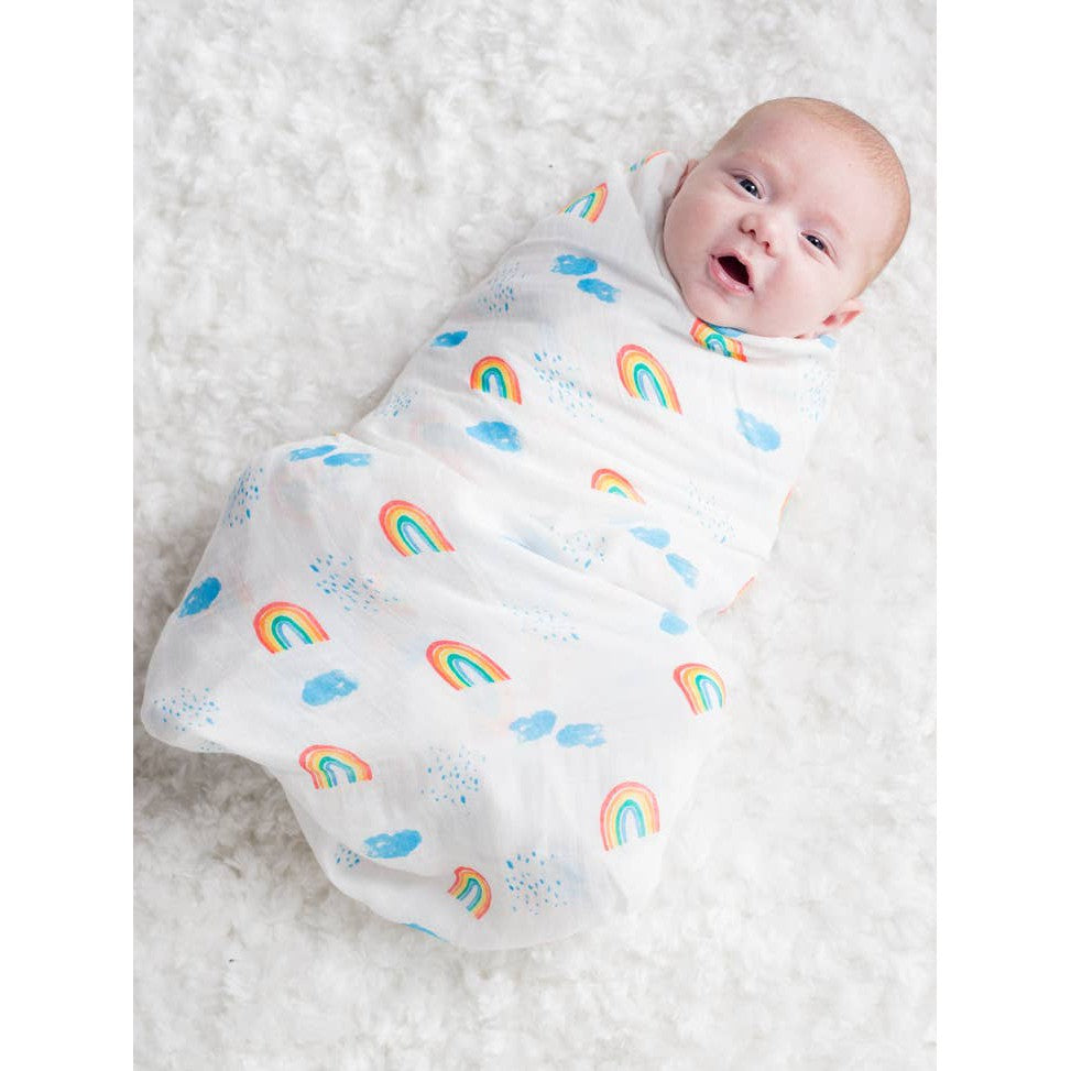 Classic Muslin Swaddle - Rainbow Sky - HoneyBug 