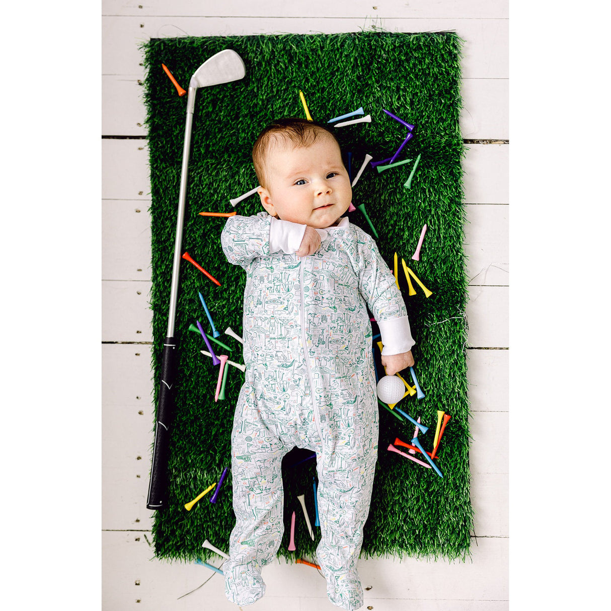 Golf Zip Baby Onesie