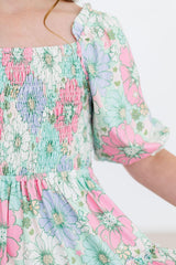 Minty Meadow Smocked Ruffle Dress