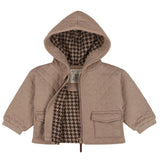 Organic Quilted Hooded Jacket - Taupe