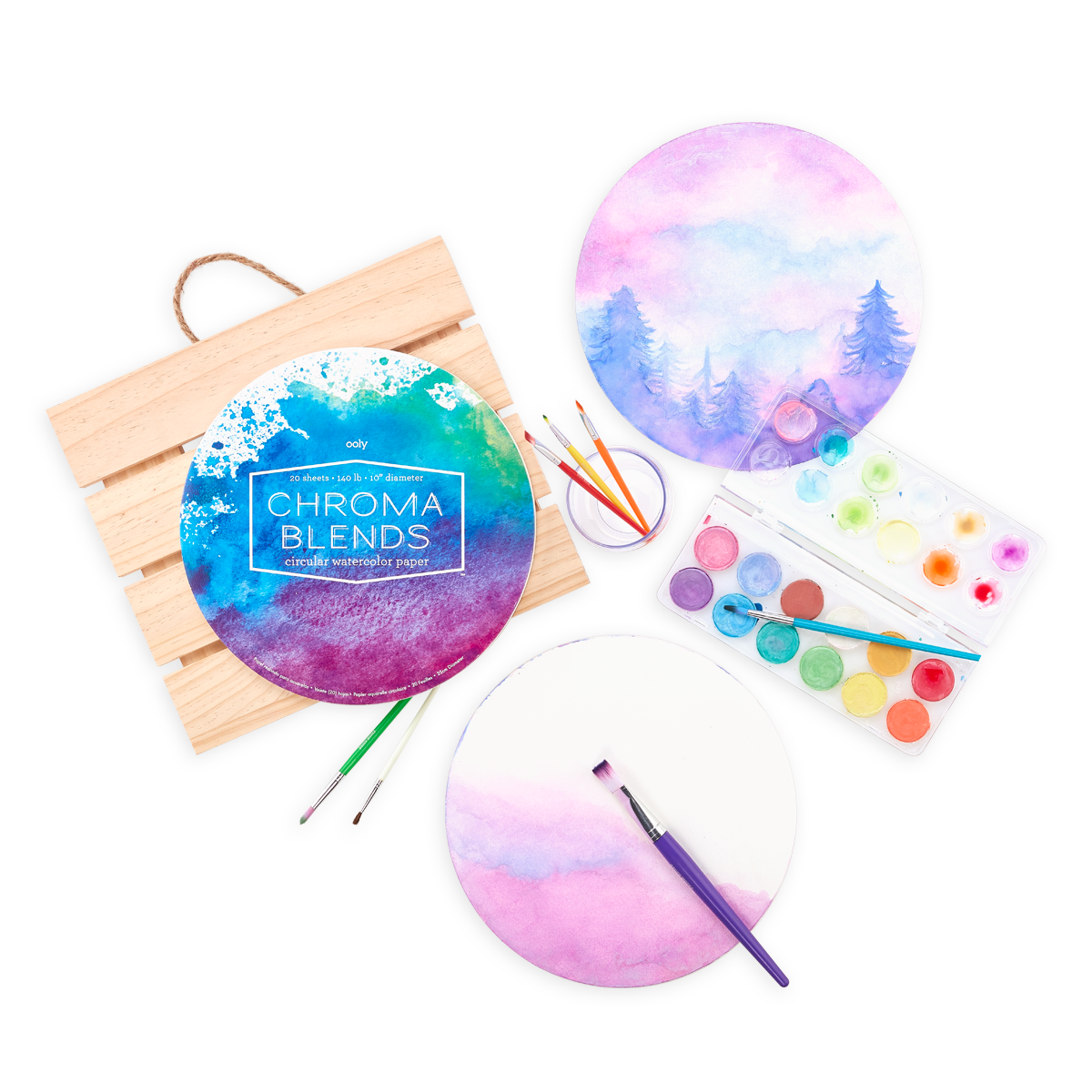 Chroma Blends Circular Watercolor Paper by OOLY - HoneyBug 