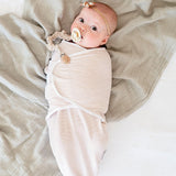 Adjustable Swaddle Blanket - Mauve Tulips & Stripes