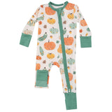 2 Way Zipper Romper - Crayon Pumpkins