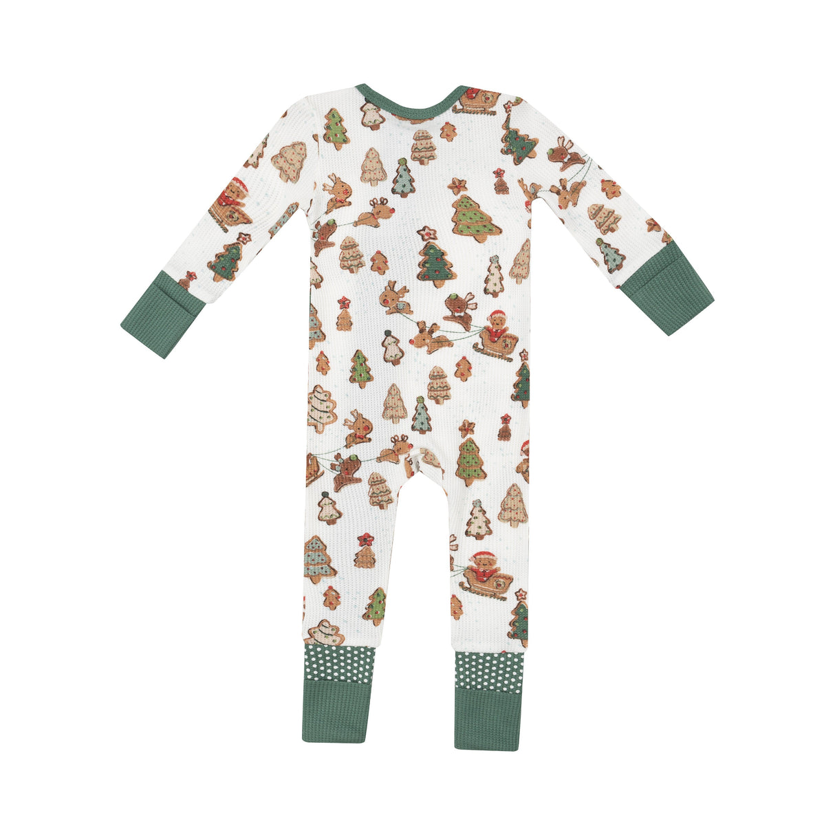 2 Way Zipper Romper - Gingerbread Sleigh Ride