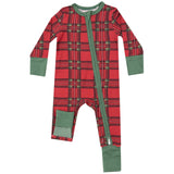 2 Way Zipper Romper - Vintage Holiday Plaid