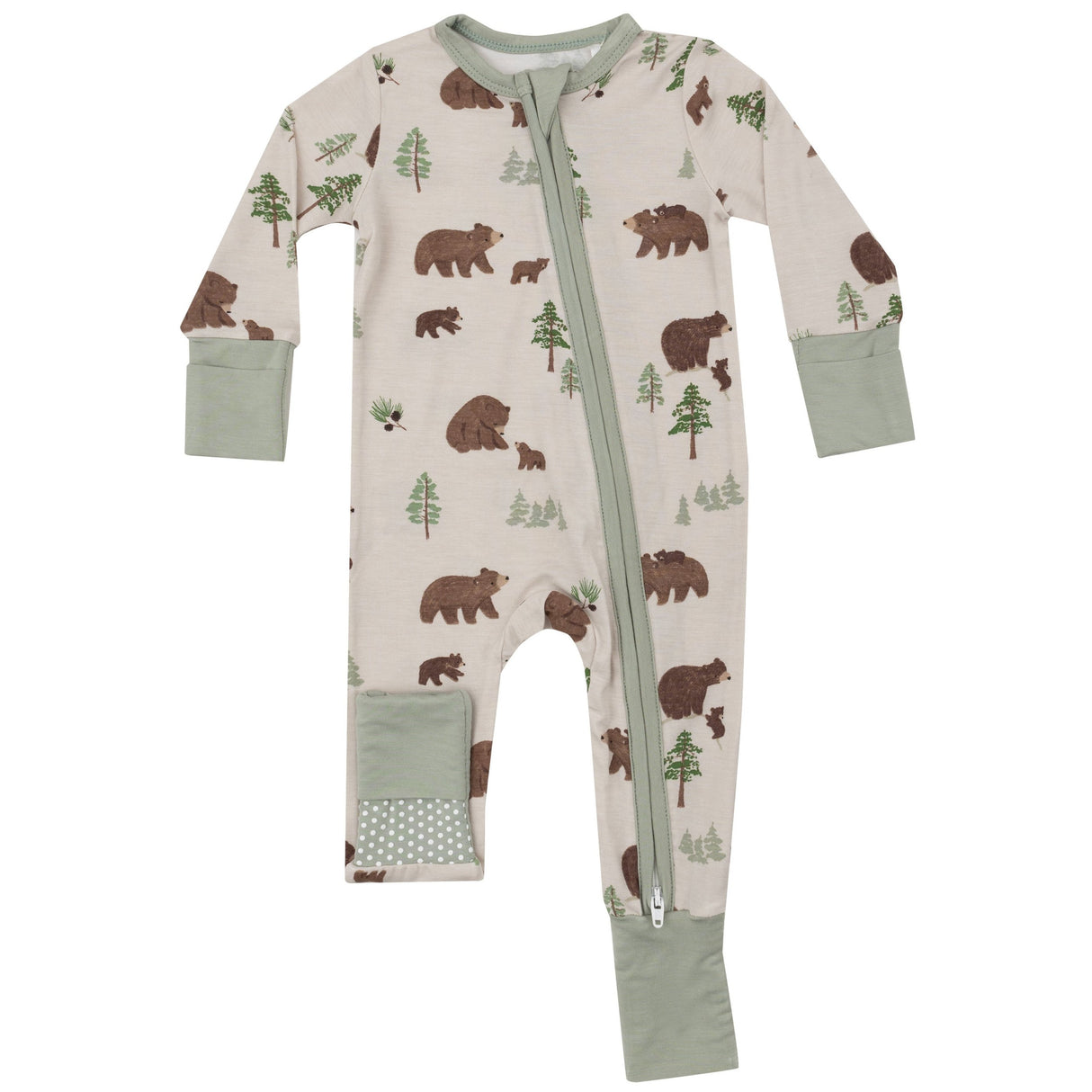 2 Way Zipper Romper - Sweet Brown Bears