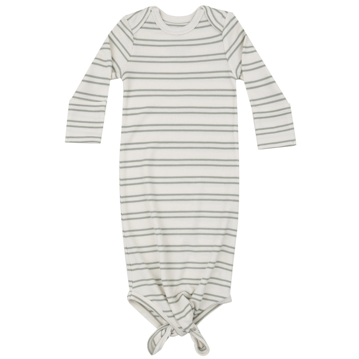 Knotted Gown - Modal Rib Stripe - Desert Sage