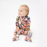 2 Way Ruffle Zipper Footie - Autumn Rose