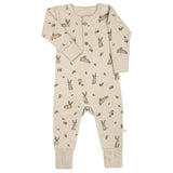 Organic Button Romper - Bunny Hop