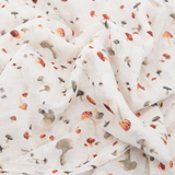 Cotton Muslin Swaddle Blanket - Mushrooms