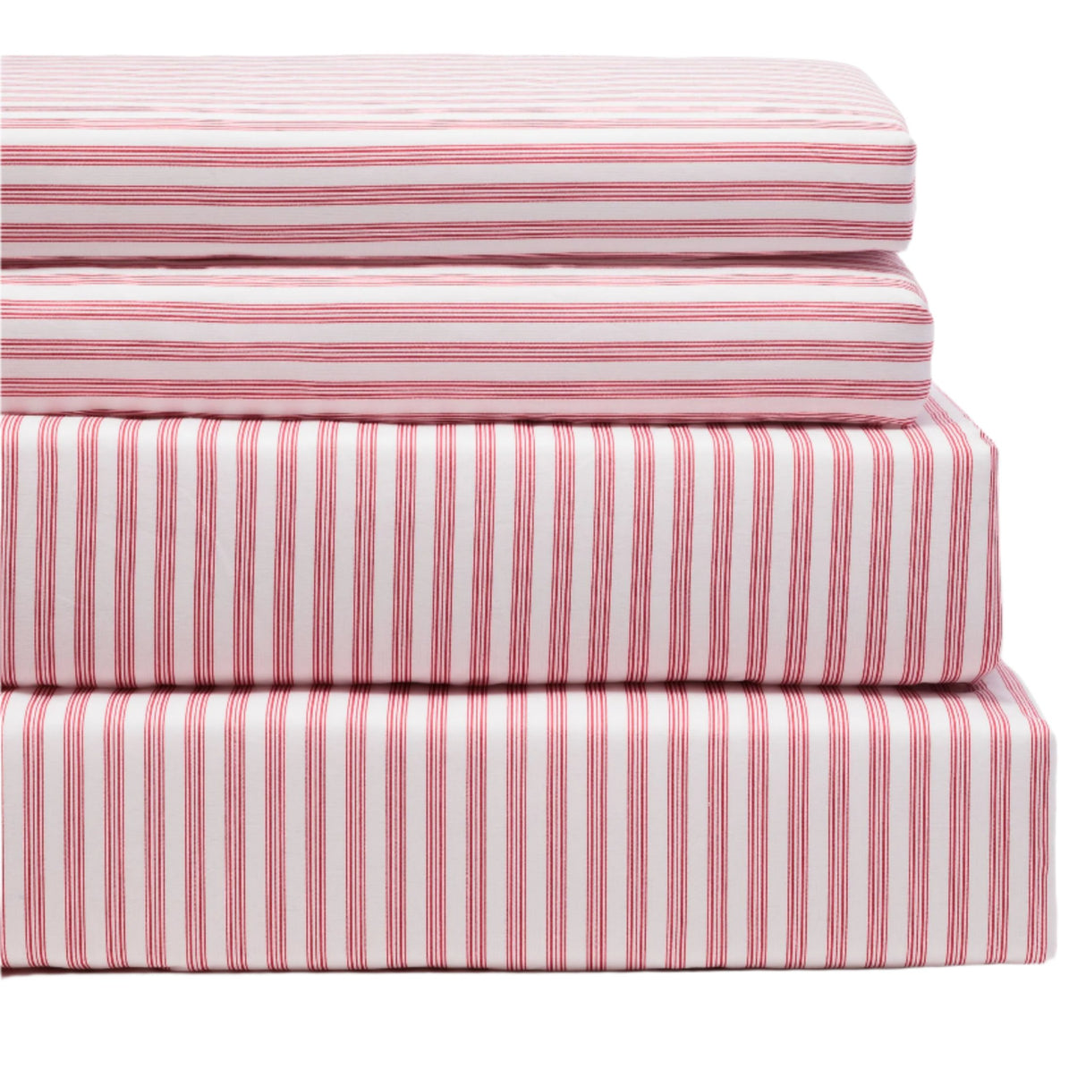 Luxe Premium Cotton Antique Red Ticking Bed Sheets