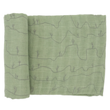 Cotton Muslin Swaddle Blanket - Cactus Lines