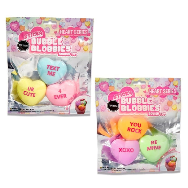 Sticky Bubble Blobbies Conversation Hearts - HoneyBug 