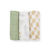 Cotton Muslin Swaddle Blanket 3 Pack - Desert Night