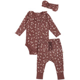 Organic Ruffle Onesie & Pants Set - Winter Bloom