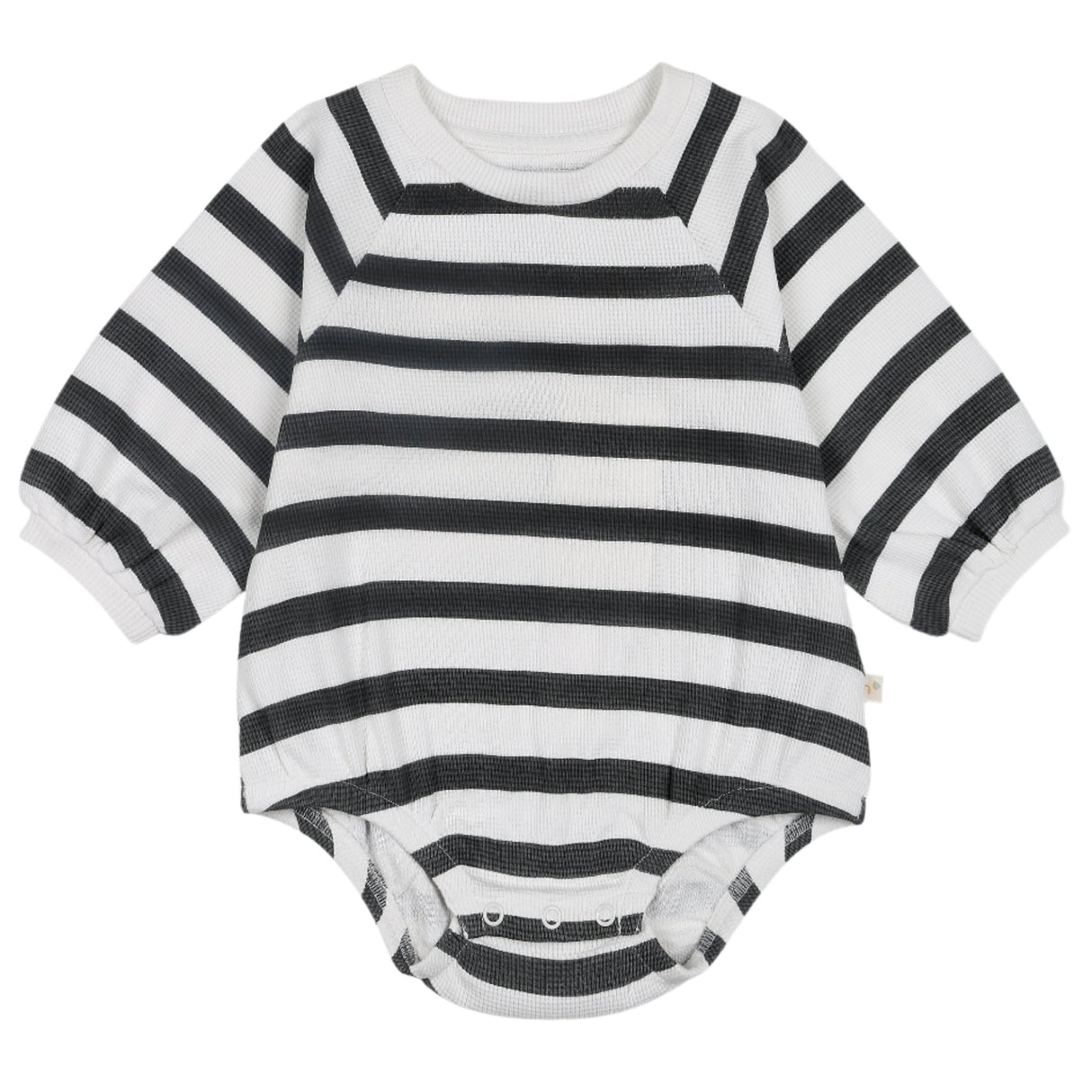 Organic Bubble Romper - Slate Stripes