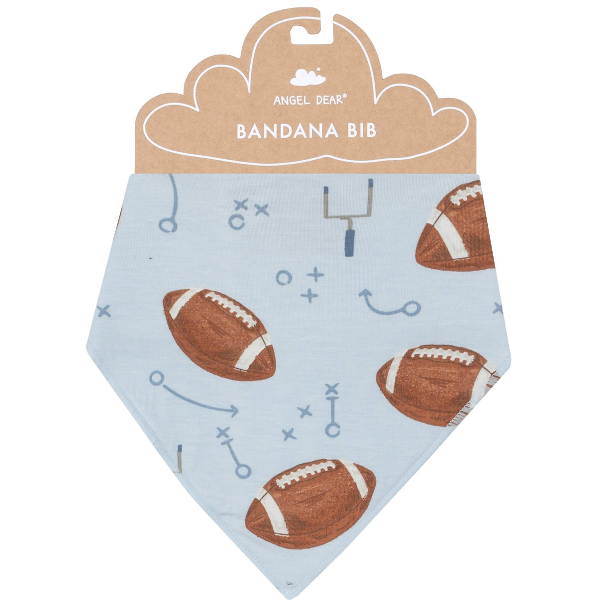 Bandana Bib - Footballs Blue