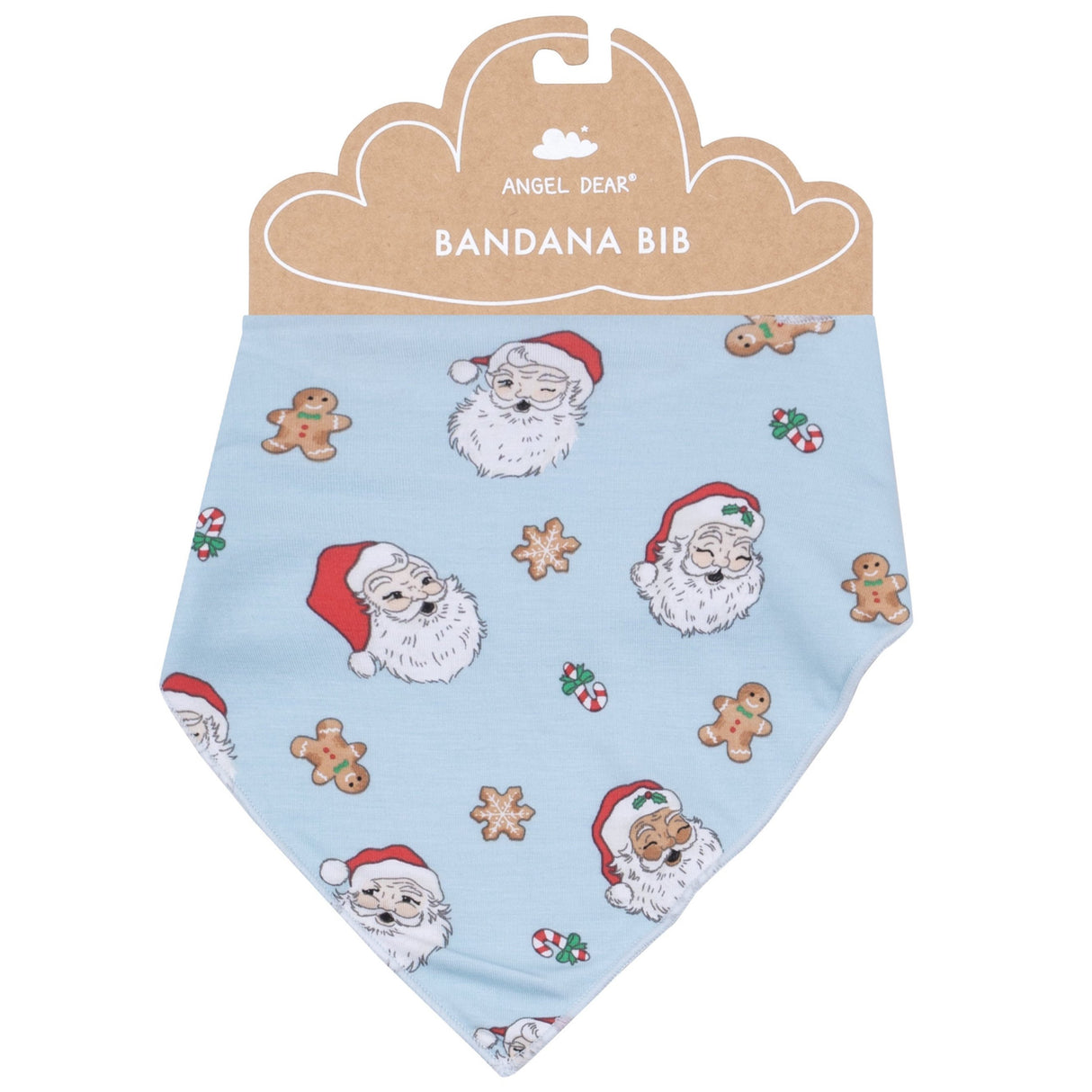 Bandana Bib - Vintage Santas Blue