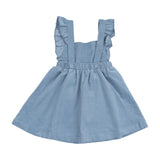 Pinafore Dress - Solid Glacier Lake