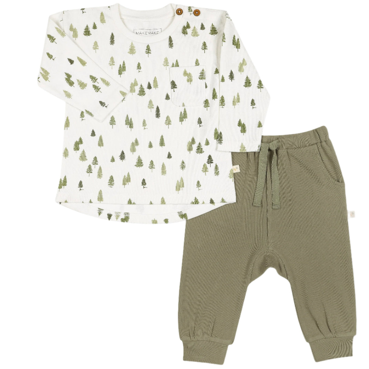 Organic Long Sleeve Tee & Pant Set - Alpine