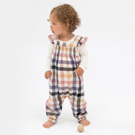 Smocked Overall - Harvest Plaid