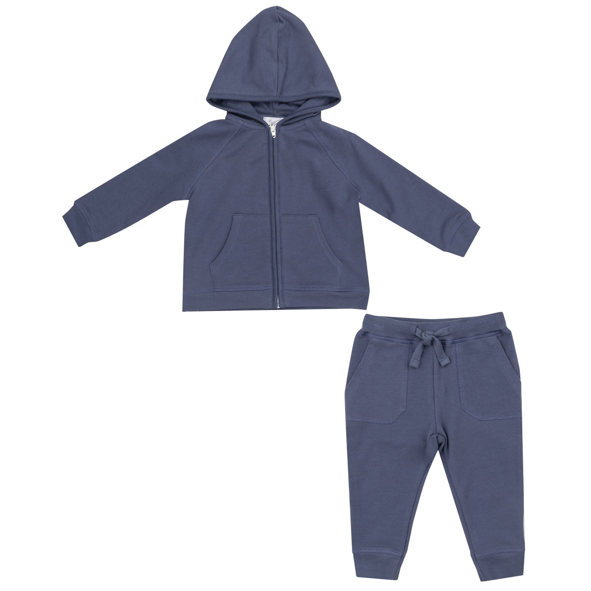 Hoodie & Jogger - Footballs Inky Blue French Terry