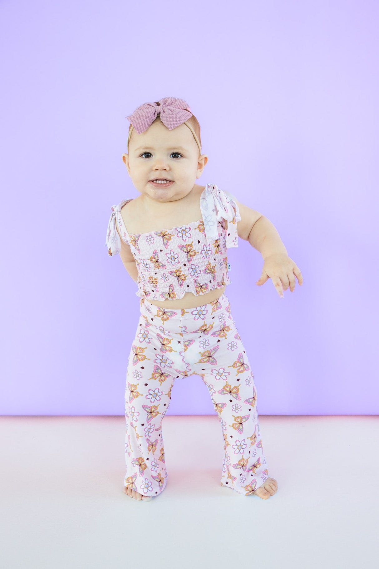 BLOSSOMIN' BUTTERFLY DREAM SMOCKED FLARE SET