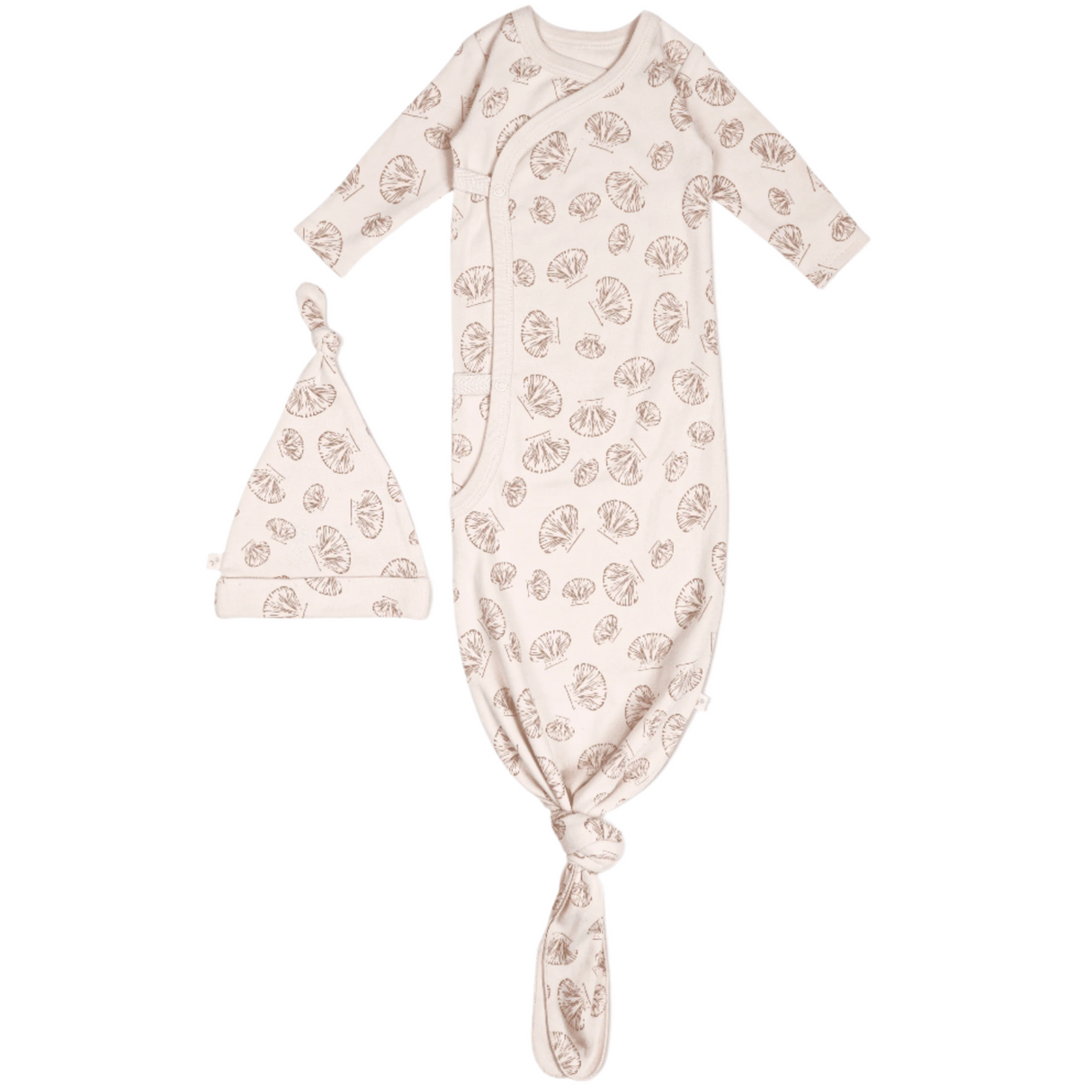 Organic Baby Sleep Gown Knotted - Seashells