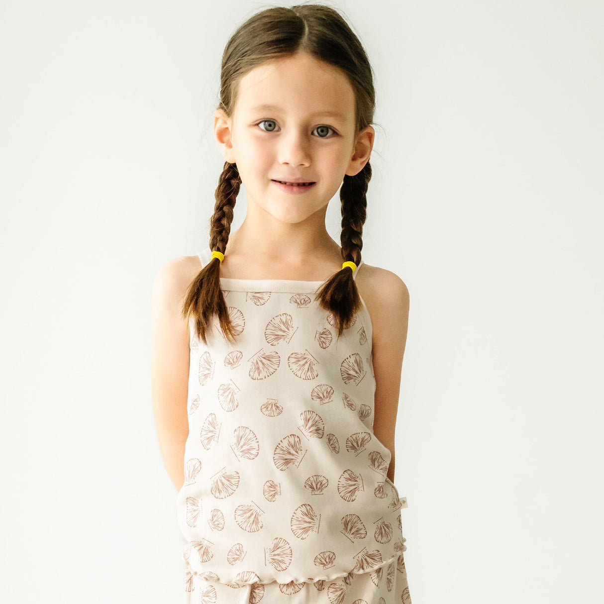 Organic Girls Spaghetti Top & Shorts Set - Seashells