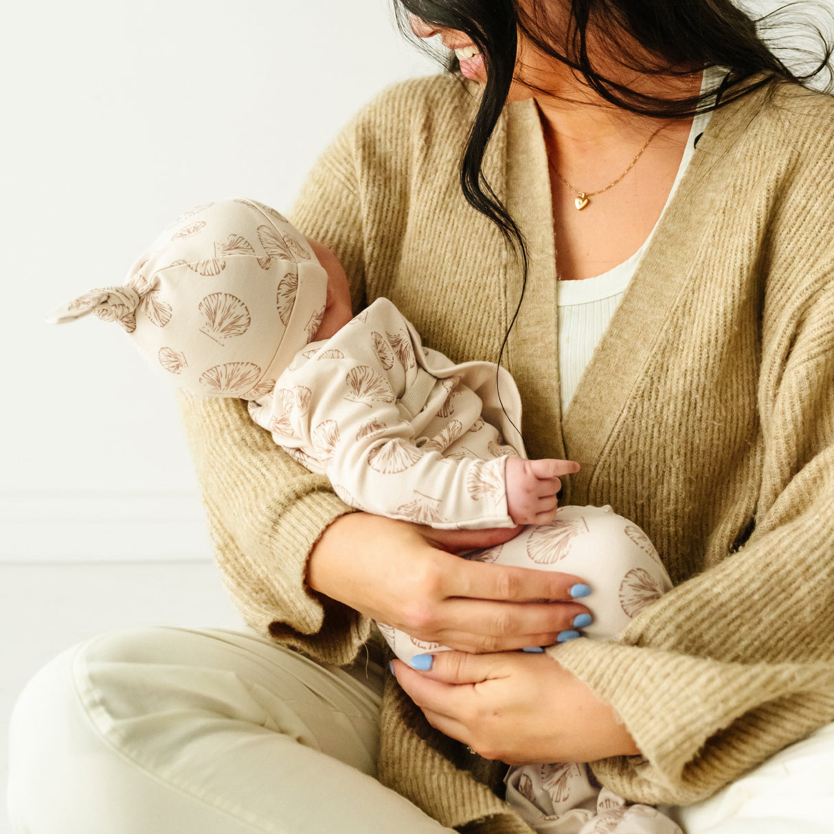 Organic Baby Sleep Gown Knotted - Seashells