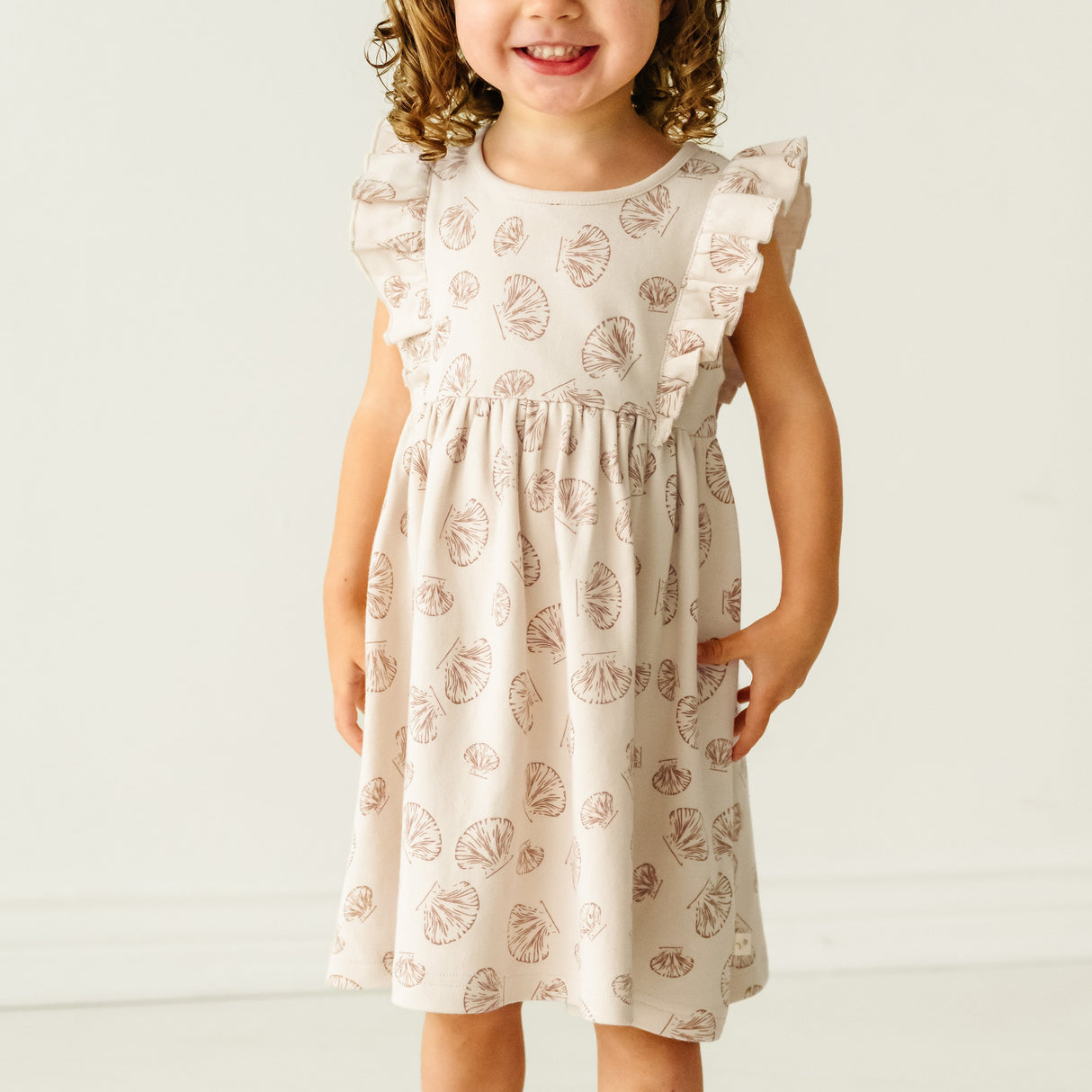 Organic Baby Flutter Dress - Seashells