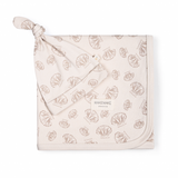 Organic Baby Swaddle Blanket & Hat - Seashells