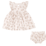 Organic Baby Flutter Dress - Seashells