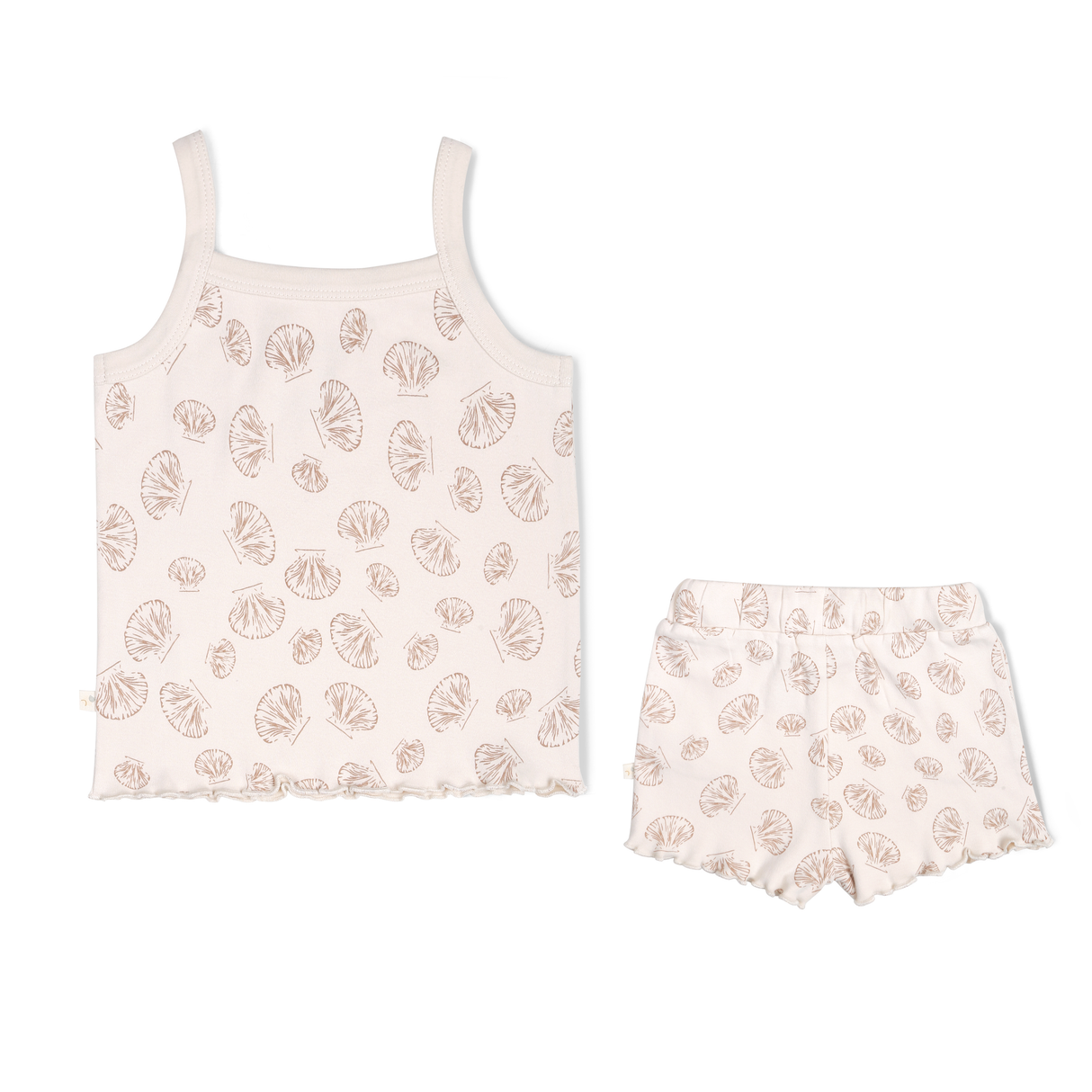 Organic Girls Spaghetti Top & Shorts Set - Seashells