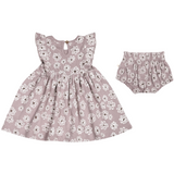 Organic Baby Flutter Dress - Daisies