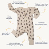 Organic Button Romper - Posy