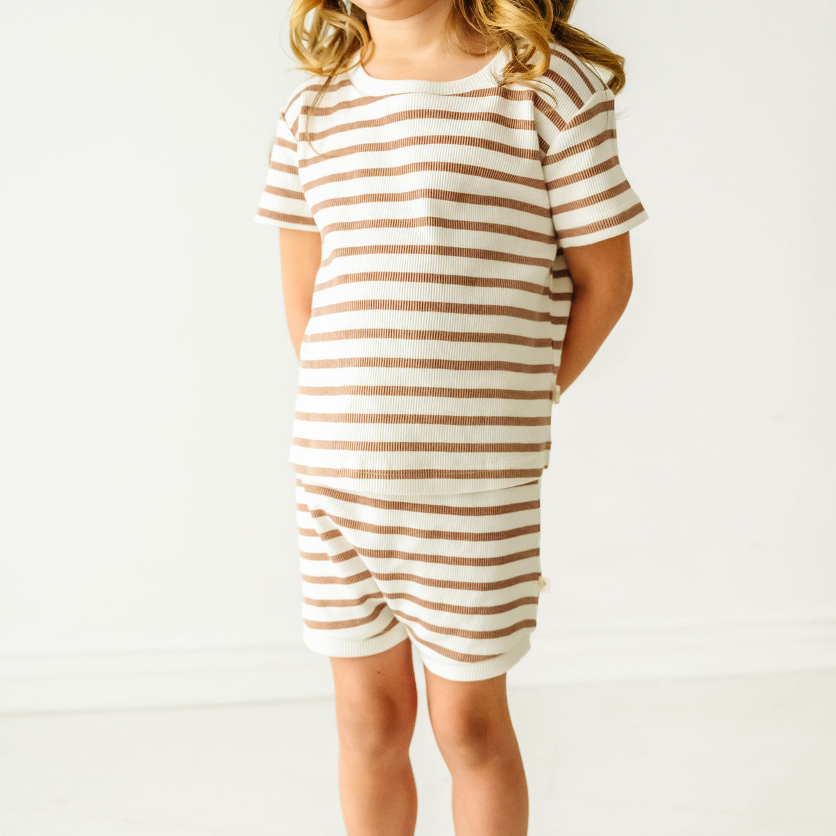 Organic Baby Toddler Tee and  Shorties Set - Stripes