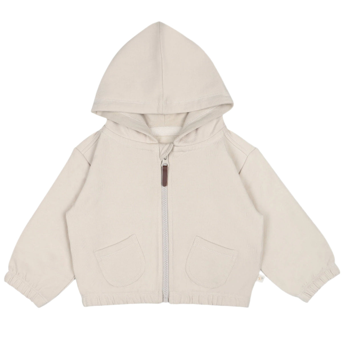 Organic Fleece Hooded Jacket - Oat